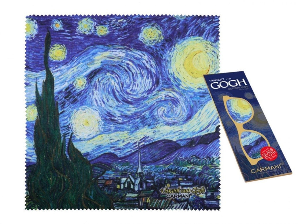 Lupatiņa 20x20cm briļļu tīrīšanai V.Gogh Zvaigžņotā nakts