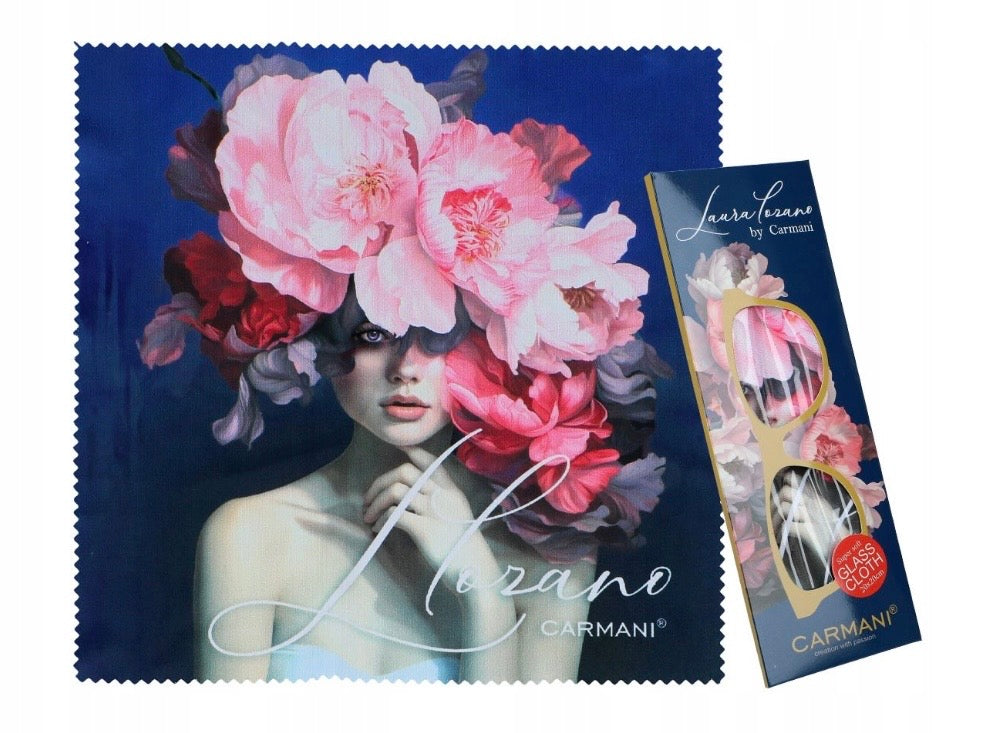 Lupatiņa 20x20cm briļļu tīrīšanai Dāmas ziedu simfonija