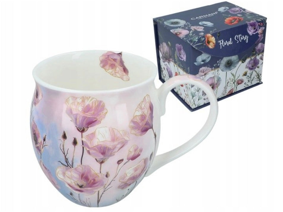 Porcelāna krūze "Rozā ziedi" Carmani 475ml