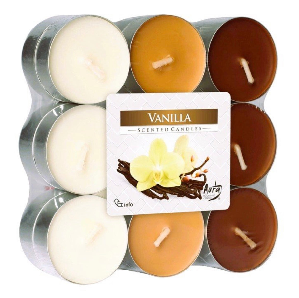 Aromātiskās tējas sveces “Vanilla” 18 gab., 4 h