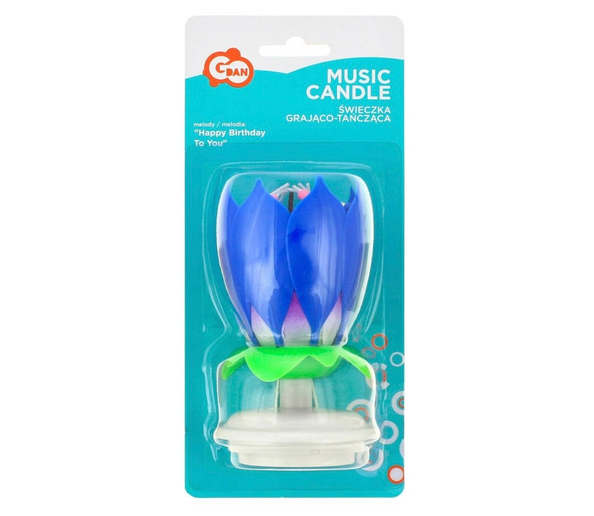 Jubilejas svece “Puķe” ar mūziku (rozā vai zila)