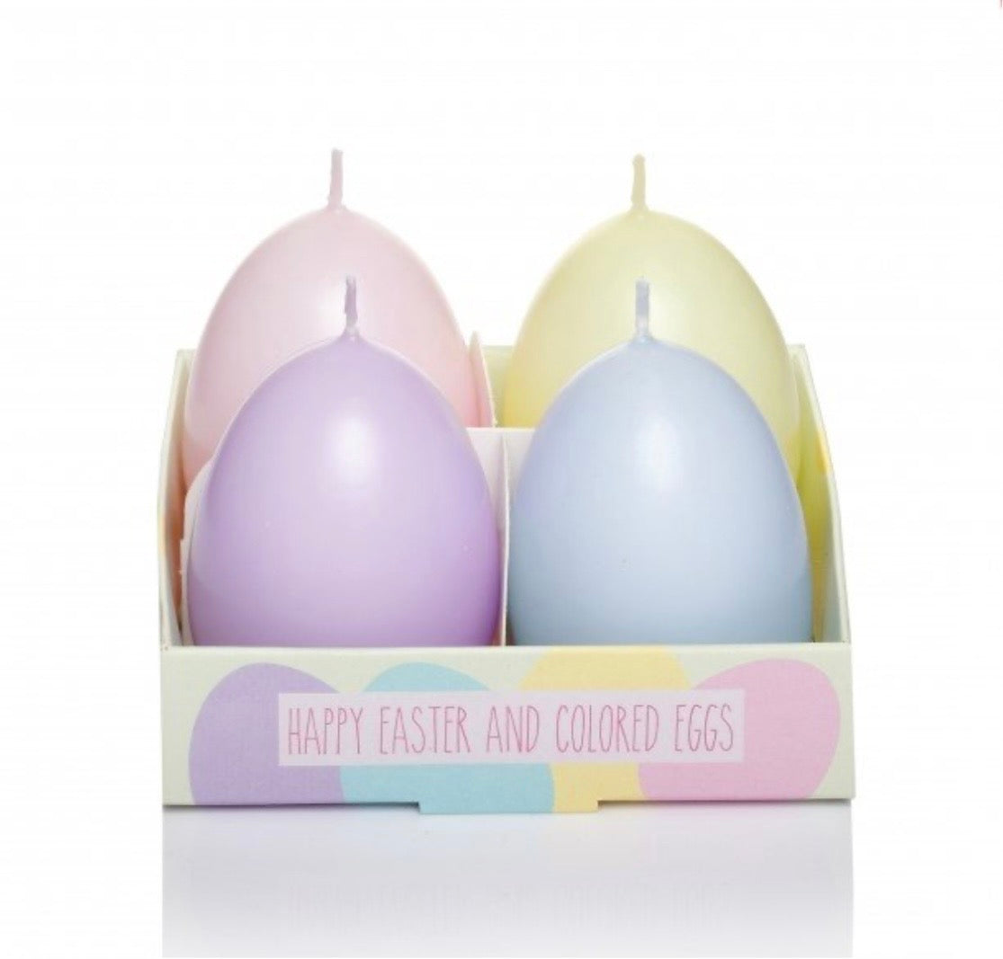 Svece Lieldienu olas 45×60 mm 4 gab pasteļkrāsas, 8 h