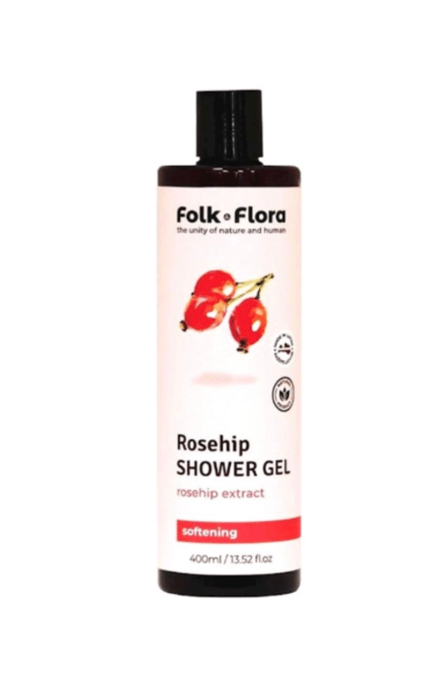 Folk Flora Mežrozīšu mīkstinoša dušas želeja, 400 ml