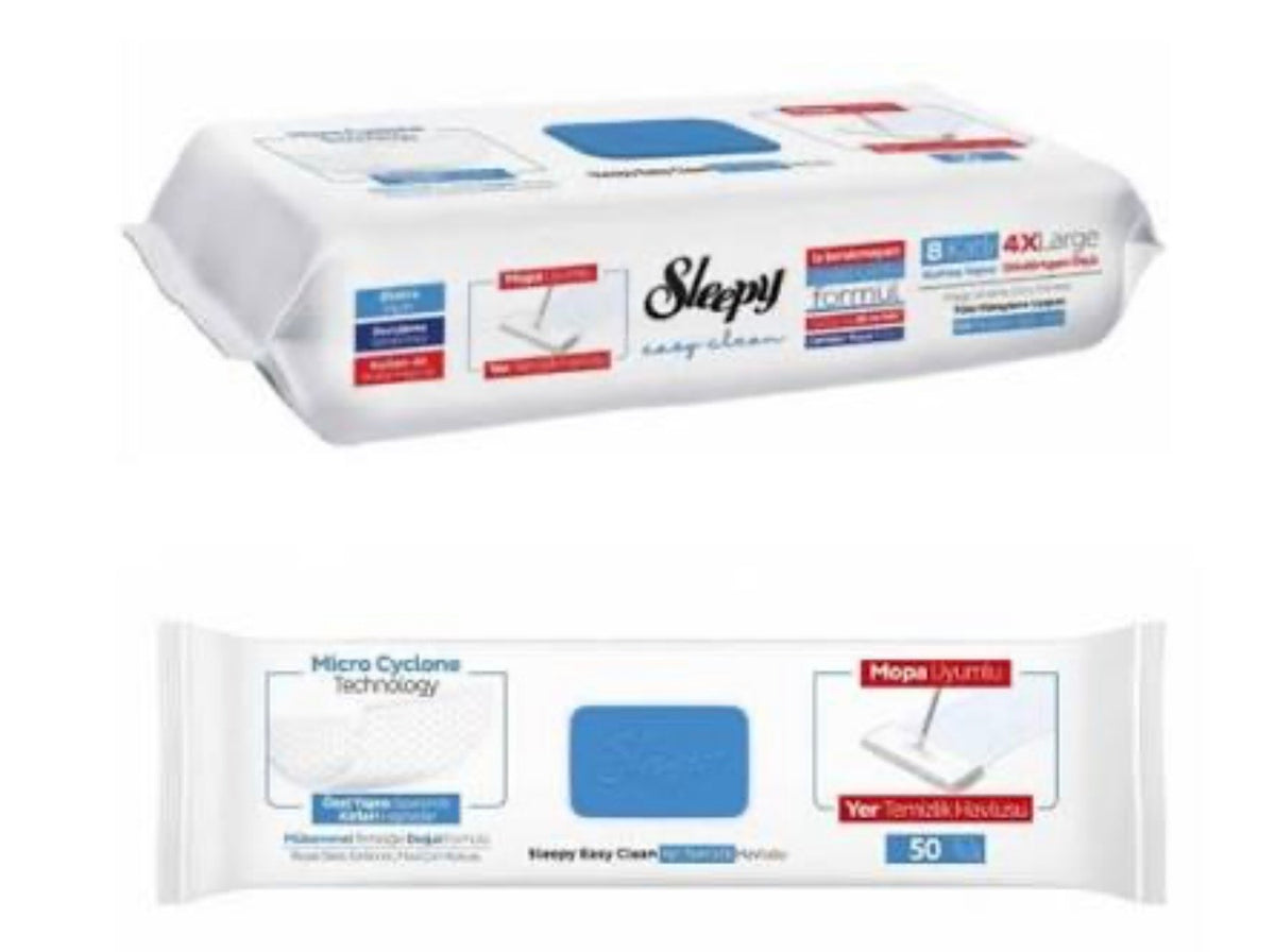 Sleepy Easy Clean mitrās grīdas tīrīšanas salvetes, 50 gab