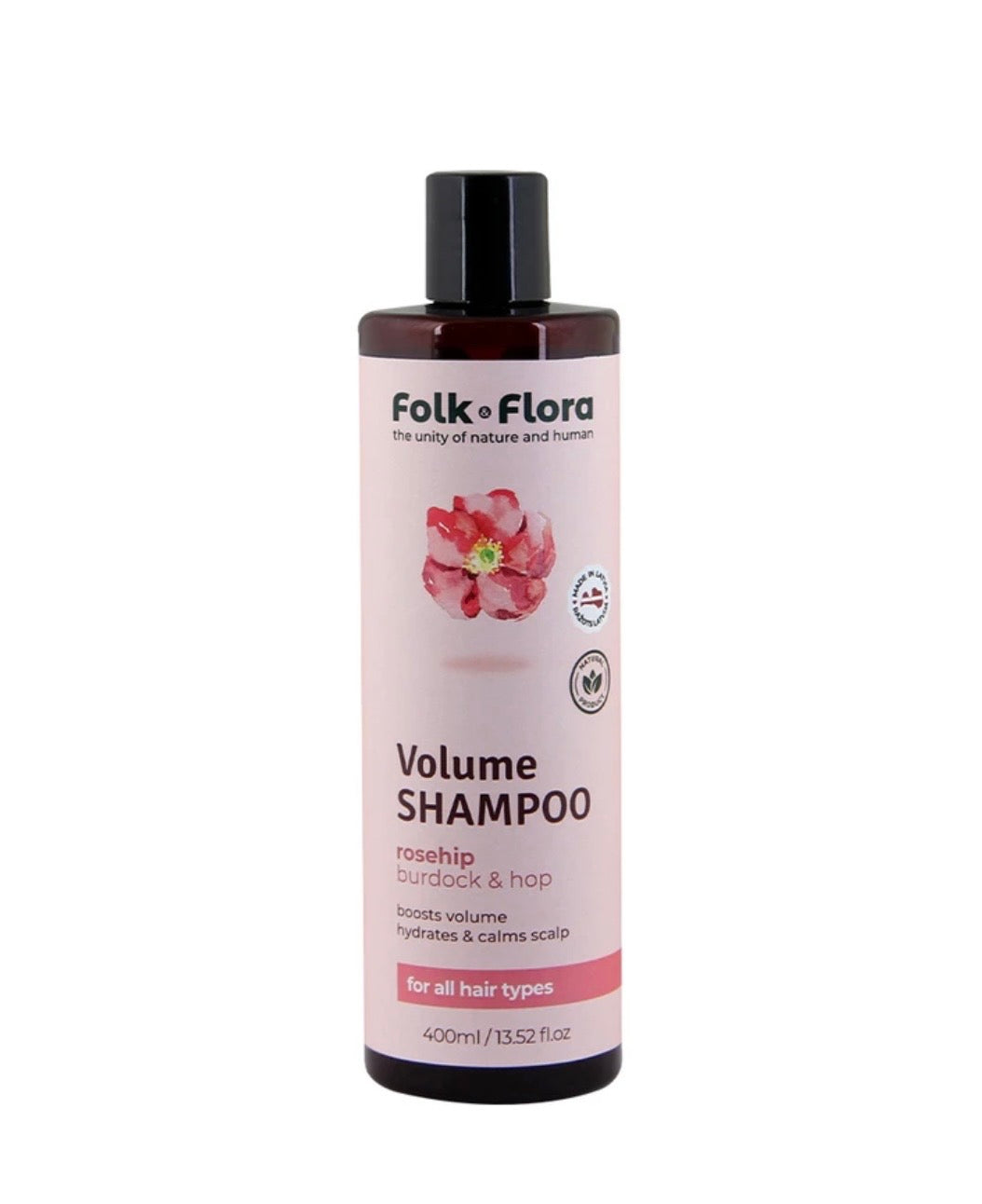 Folk Flora Volume apjomu piešķirošs šampūns visiem matu tipiem 400 ml