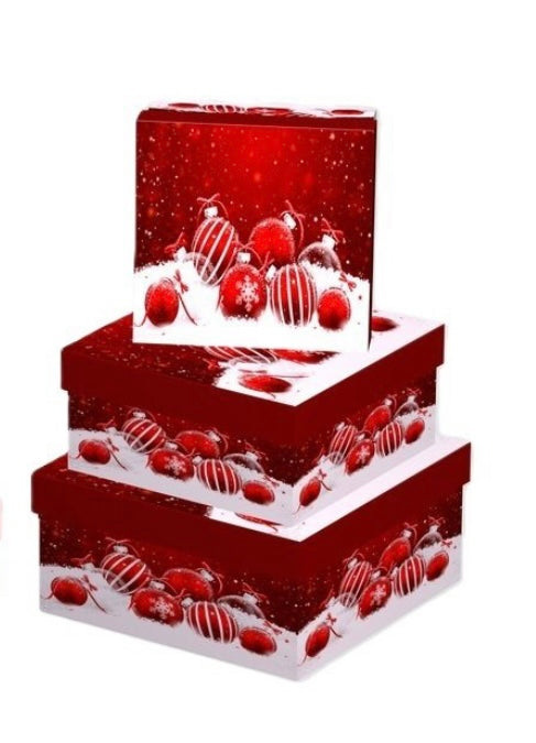 Ziemassvētku dāvanu kastītes 3 gab, lielākai izmērs 15x15x6.9cm