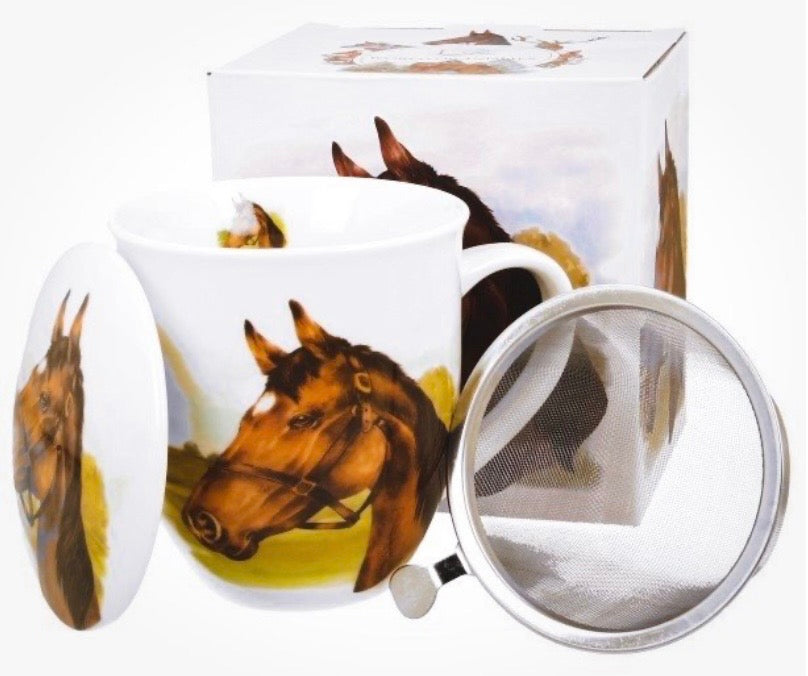 Porcelāna krūze 400 ml ar sietiņu un vāciņu