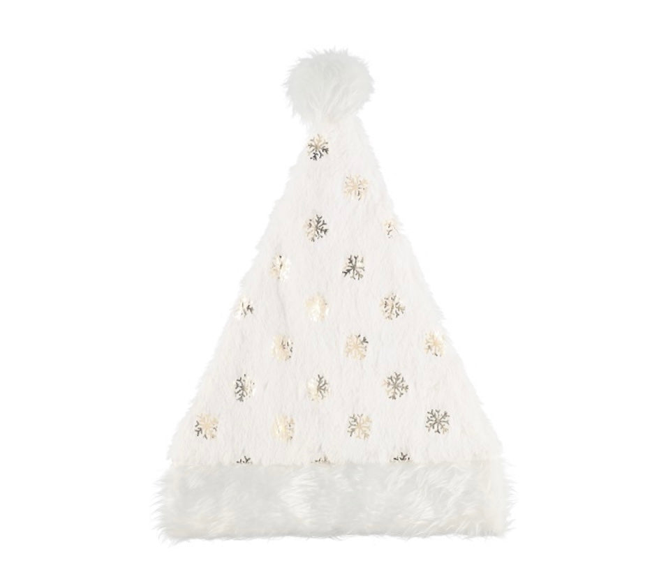 Ziemassvētku cepure ar zelta sniegpārsliņām