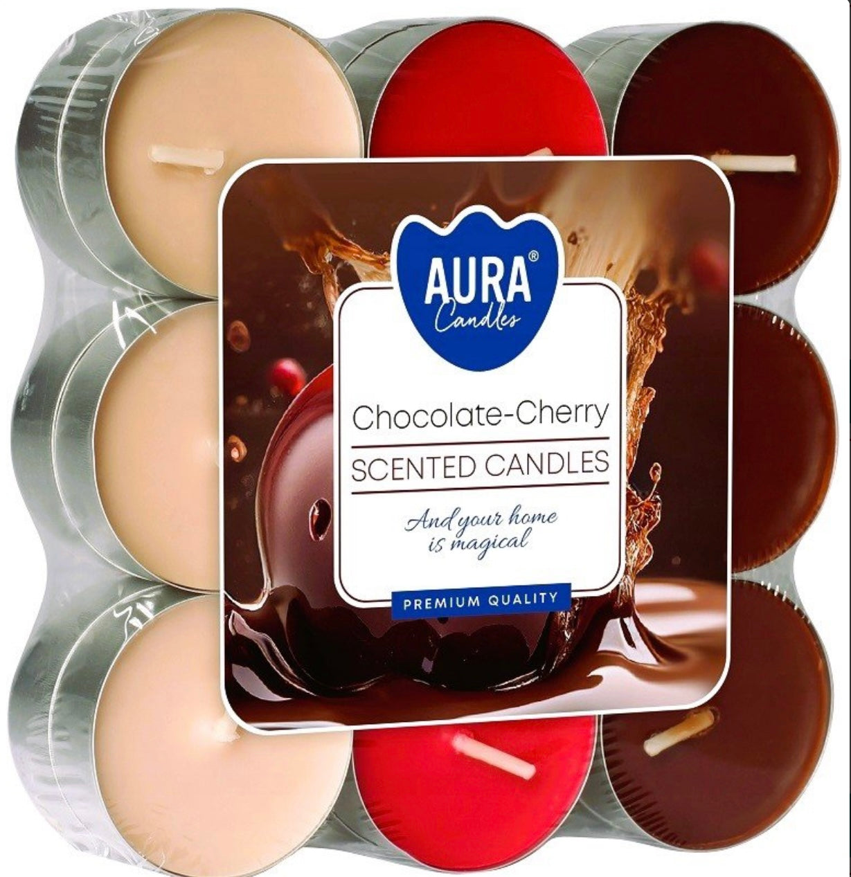 Aromātiskās tējas sveces “Chocolate-Cherry” 18 gab., 4 h