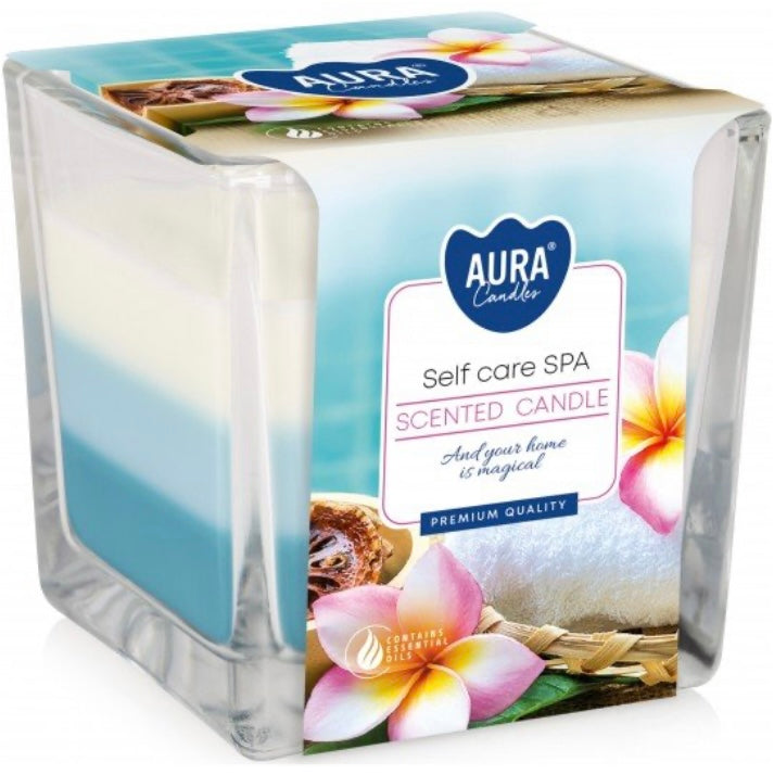 Svece stikla traukā “Self care SPA” 8x8 cm, 32 h