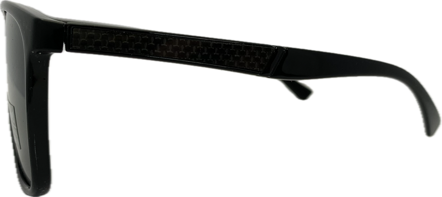 Vīriešu saulesbrilles - Square - UV 400 - Cat.3 - Polarizētas - 56 - 18 - 139 - Melna