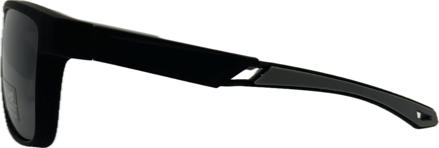 Vīriešu saulesbrilles - Square - UW 400 - Cat.3 - Polarizētas - 56 - 20 - 139 - Melna matēta