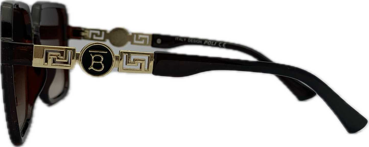 Sieviešu saulesbrilles - TOP - Square - Cat.3 - UV 400 - 56 - 20 - 137 - Brūna