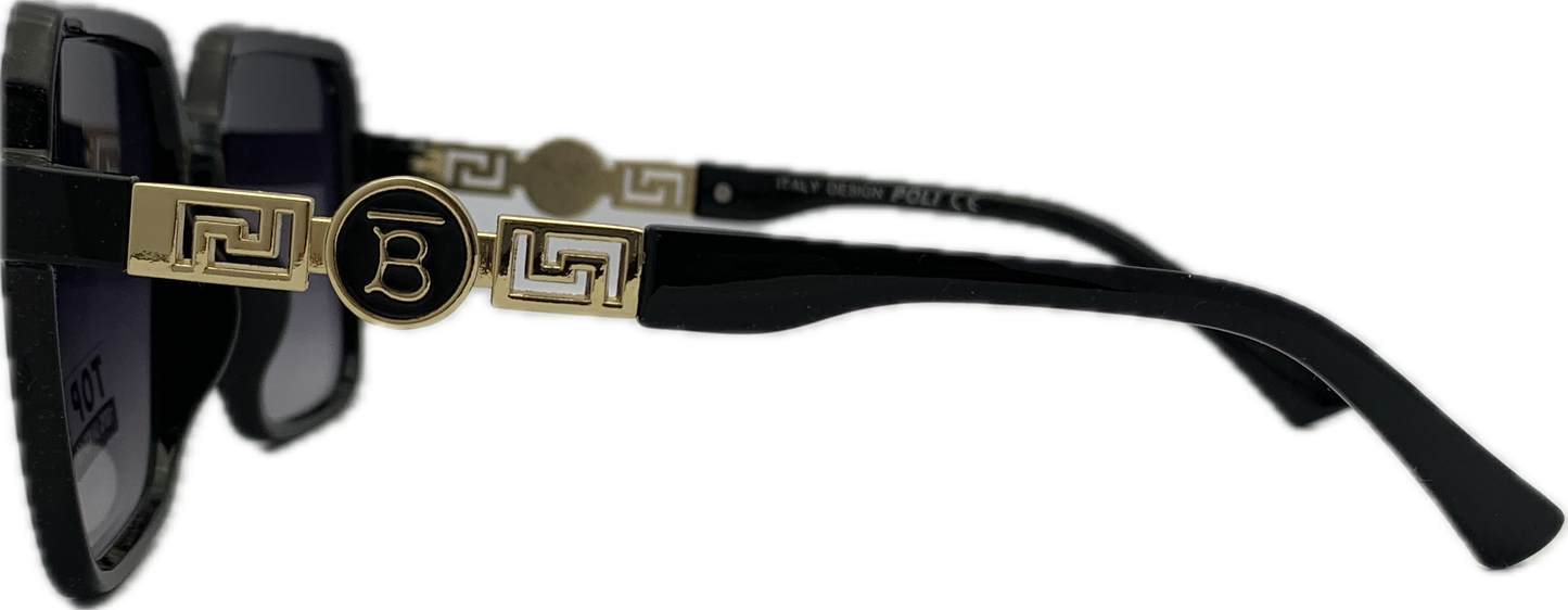 Sieviešu saulesbrilles - TOP - Square - Cat.3 - UV 400 - 56 - 20 - 137 - Melna