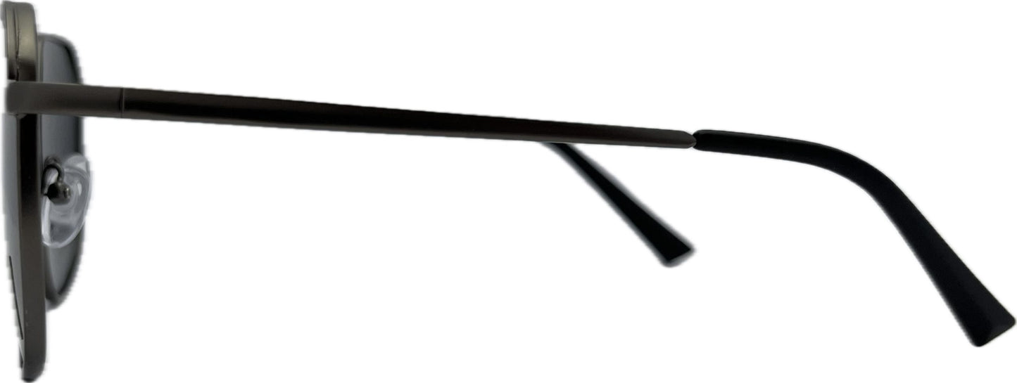 Vīriešu saulesbrilles - Polarizētas - Square - UV 400 - 55 - 17 - 139 - Pelēka ar melnu