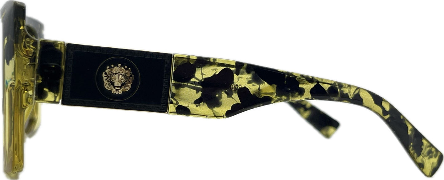 Sieviešu saulesbrilles - Square - Cat.3 UV 400 - TOP - 56 - 17 - 137 - Dzeltena ar melnu