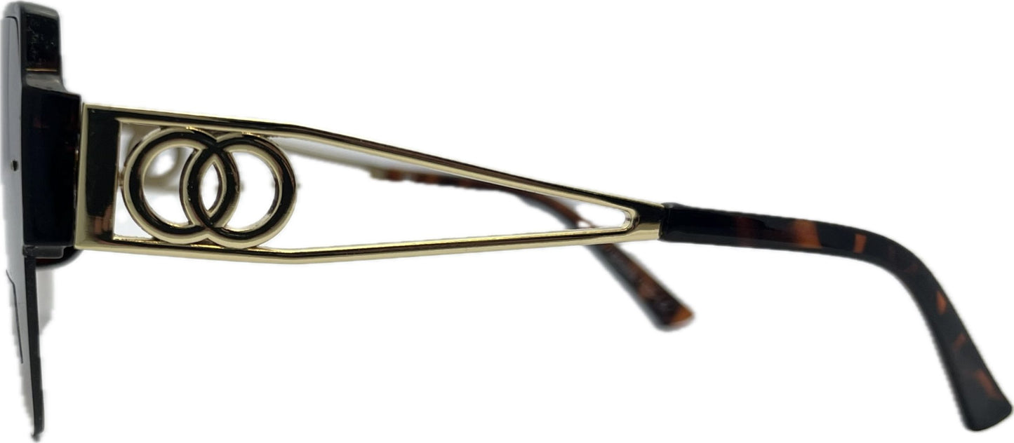 Sieviešu saulesbrilles - Square - Cat.3 UV 400 - TOP - 58 - 20 - 139 - Brūna