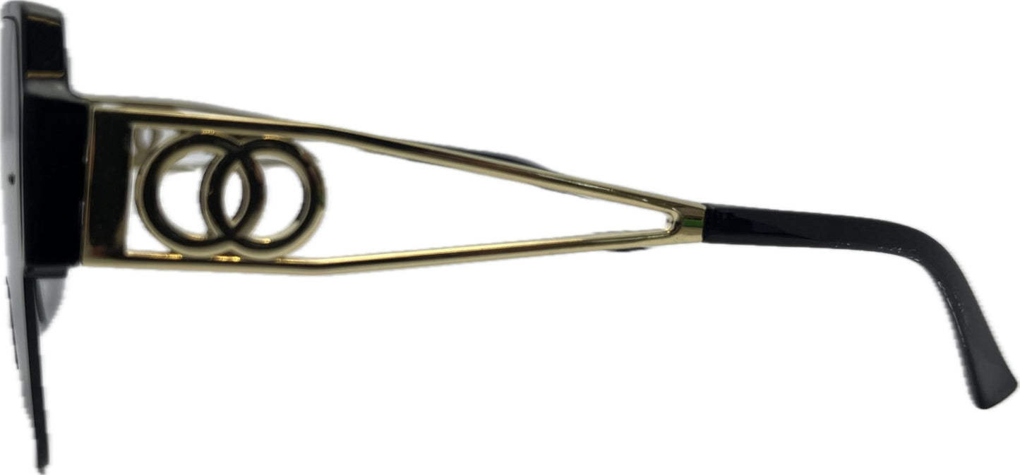 Sieviešu saulesbrilles - Square - Cat.3 UV 400 - TOP - 58 - 20 - 139 - Melna