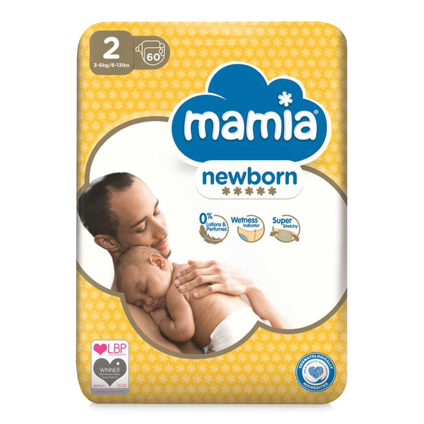 Mamia Newborn autiņbiksītes 2. izmērs 3-6kg 60gb Iepakojumā