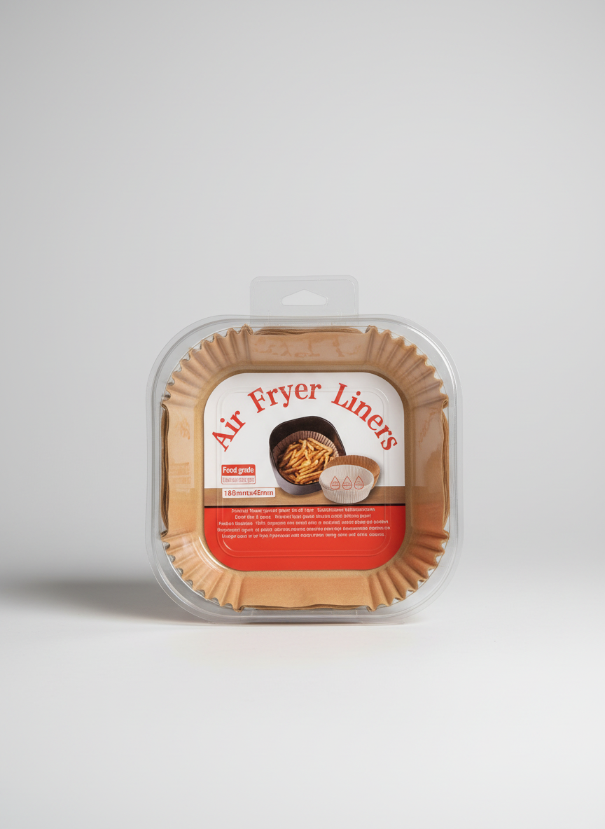Air fryer liners with neutral background