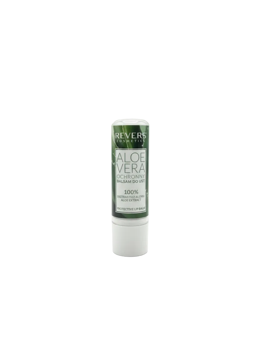 Aloe Vera lip balm with neutral background