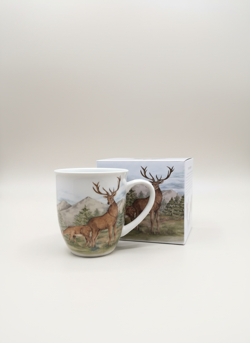Deer mug with neutral background