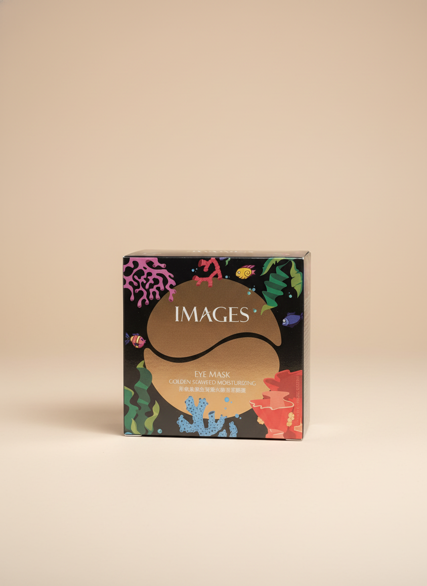 IMAGES Golden Seaweed eye mask box on neutral background