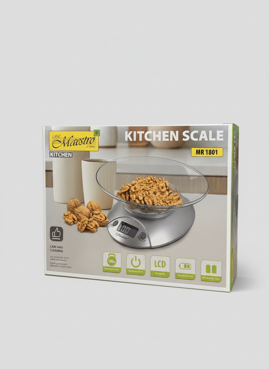 Kitchen scale with neutral background