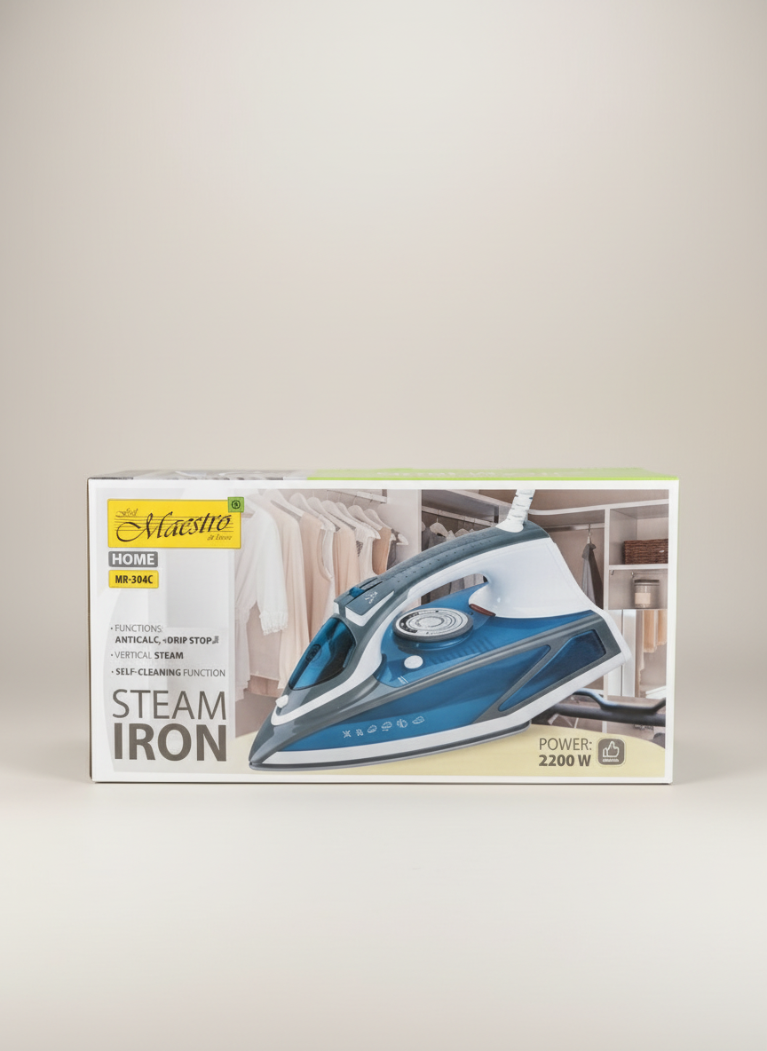 Maestro steam iron with neutral background