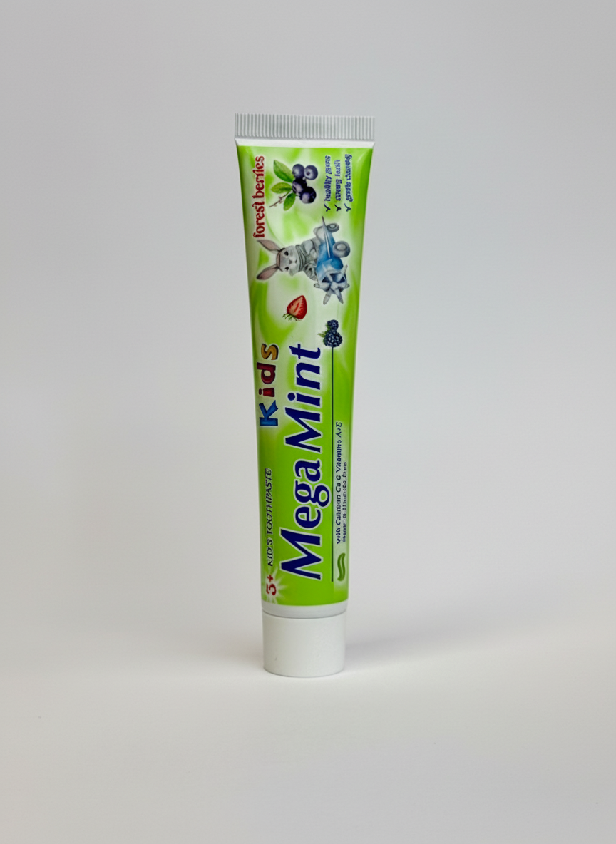 Neutral background kids toothpaste