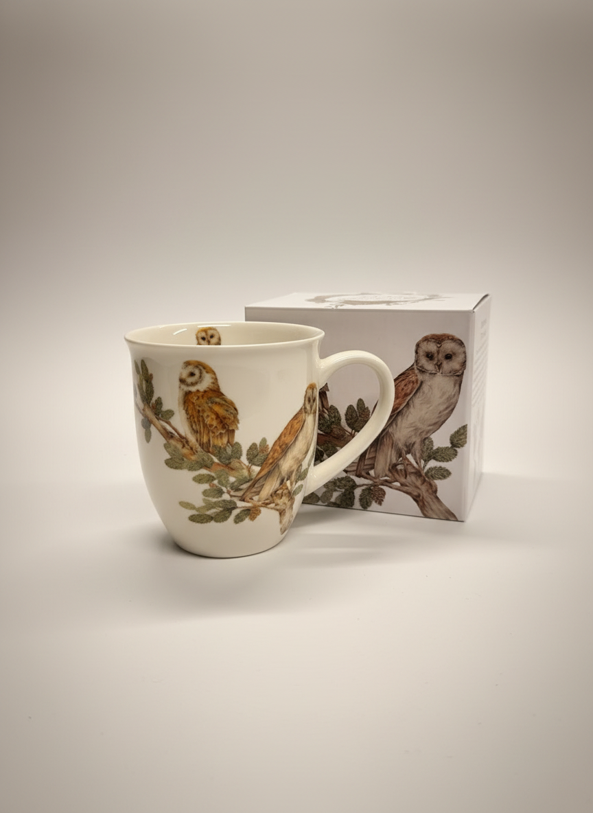 Owl mug with neutral background