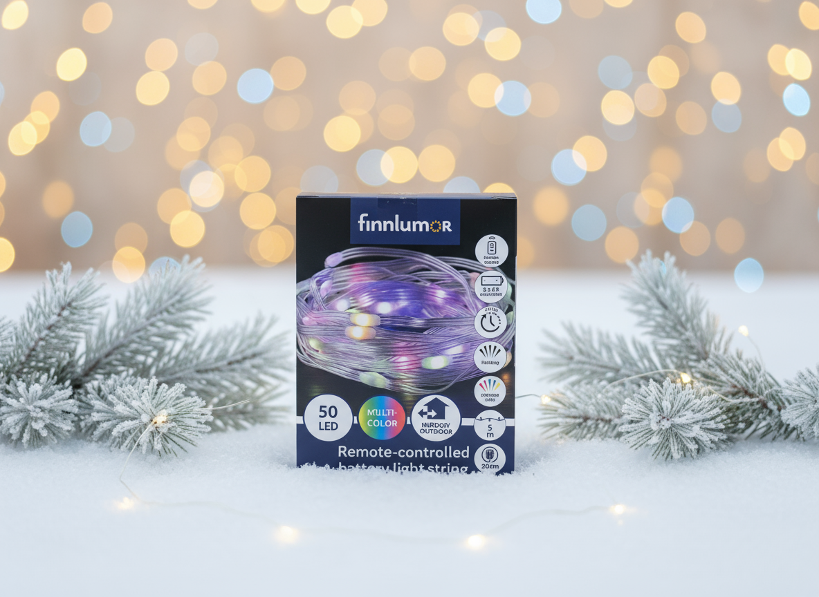 Ziemassvētku 50 LED gaismiņas krāsainas 5m