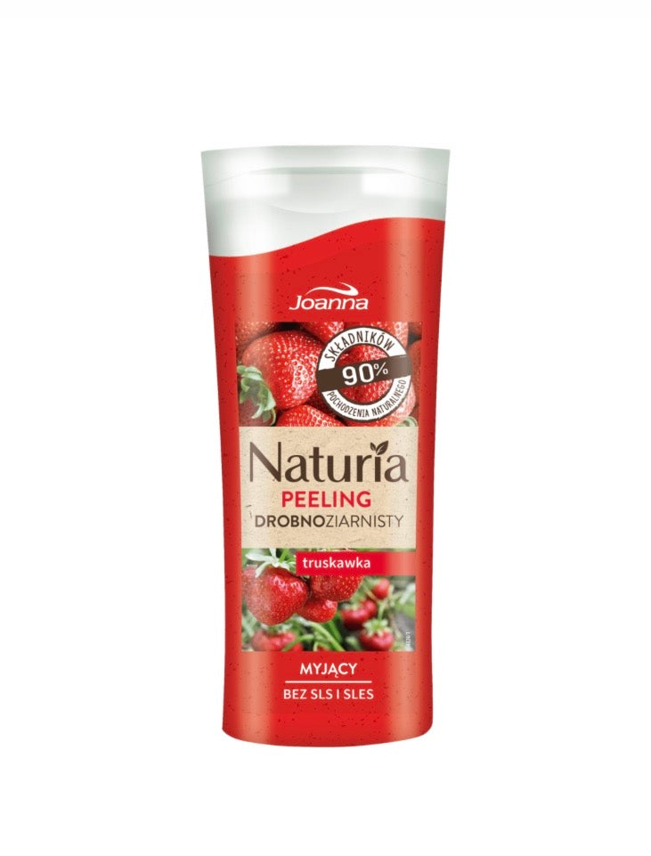 Joanna Naturia smalkgraudains ķermeņa skrubis Zemene, 100 ml
