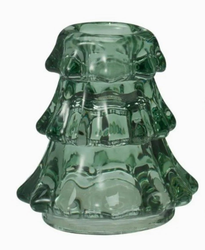 🎄 Ziemassvētku eglītes formas stikla svečturis 7×6 cm