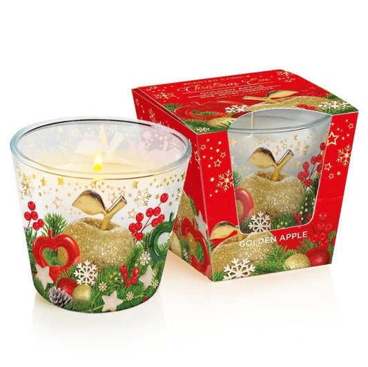 Aromātiskā svece stikla traukā – Ziemassvētku aromāti, 115 g