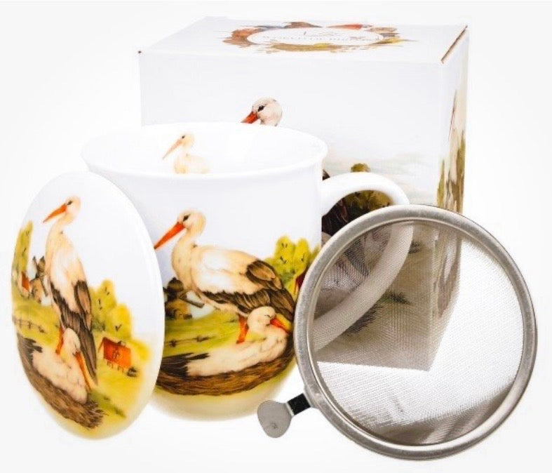 Porcelāna krūze 400 ml ar sietiņu un vāciņu