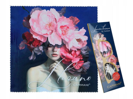 Lupatiņa 20x20cm briļļu tīrīšanai Dāmas ziedu simfonija