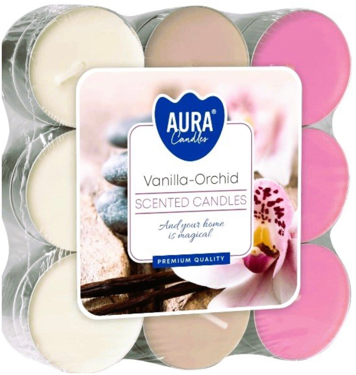 Arimatiskās tējas sveces “Vanilla-Orchid”, 18 gab., 4 h