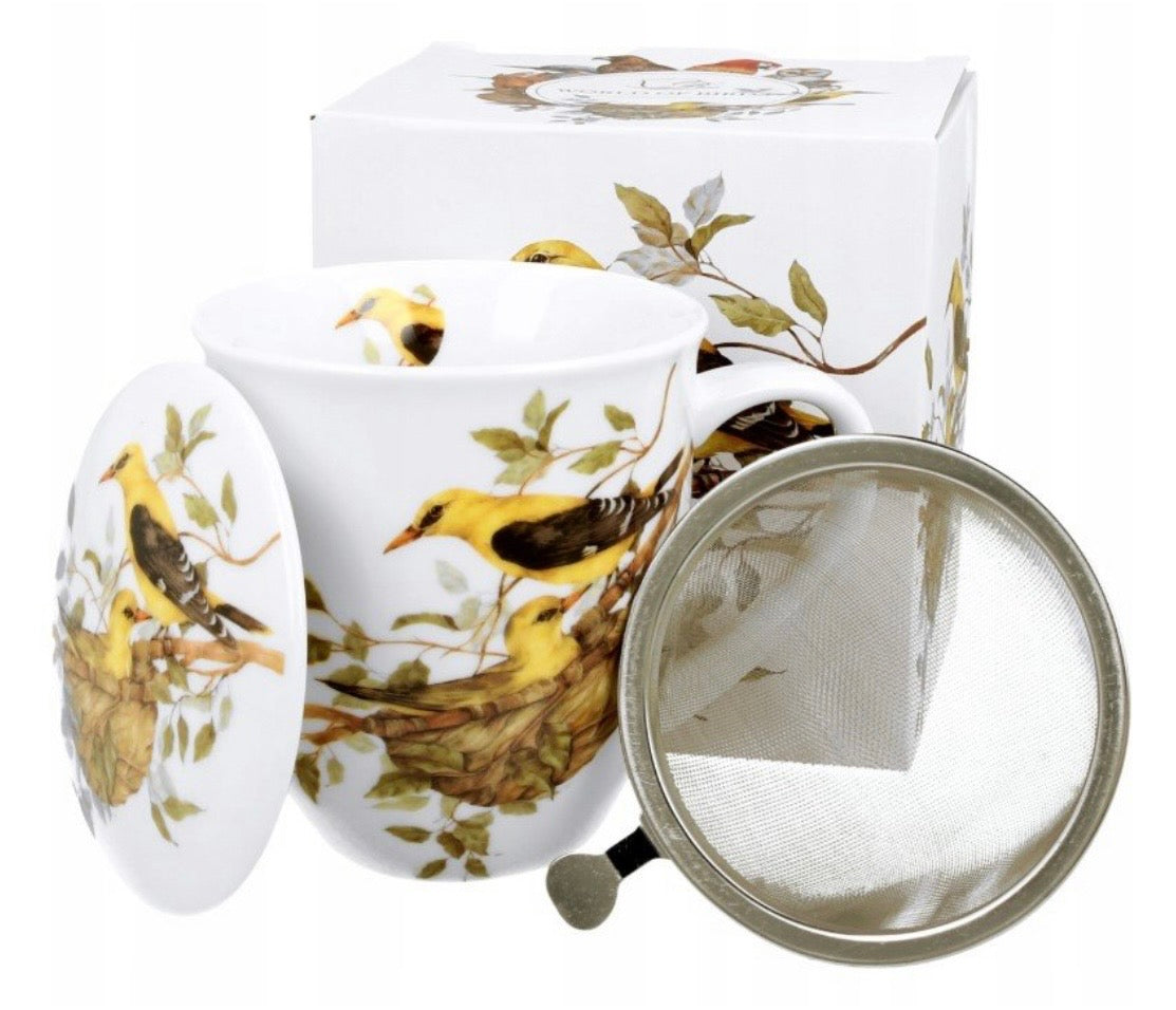 Porcelāna krūze 400 ml ar sietiņu un vāciņu