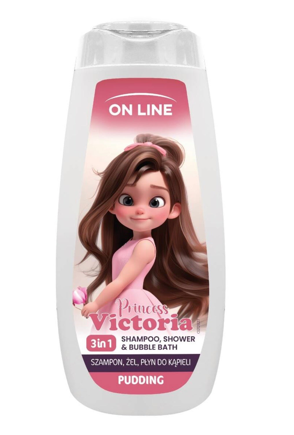 On Line Victoria 3 vienā šampūns, dušas želeja un vannas putas ar pudiņa aromātu, 400 ml