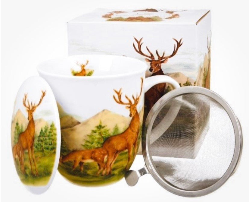 Porcelāna krūze 400 ml ar sietiņu un vāciņu