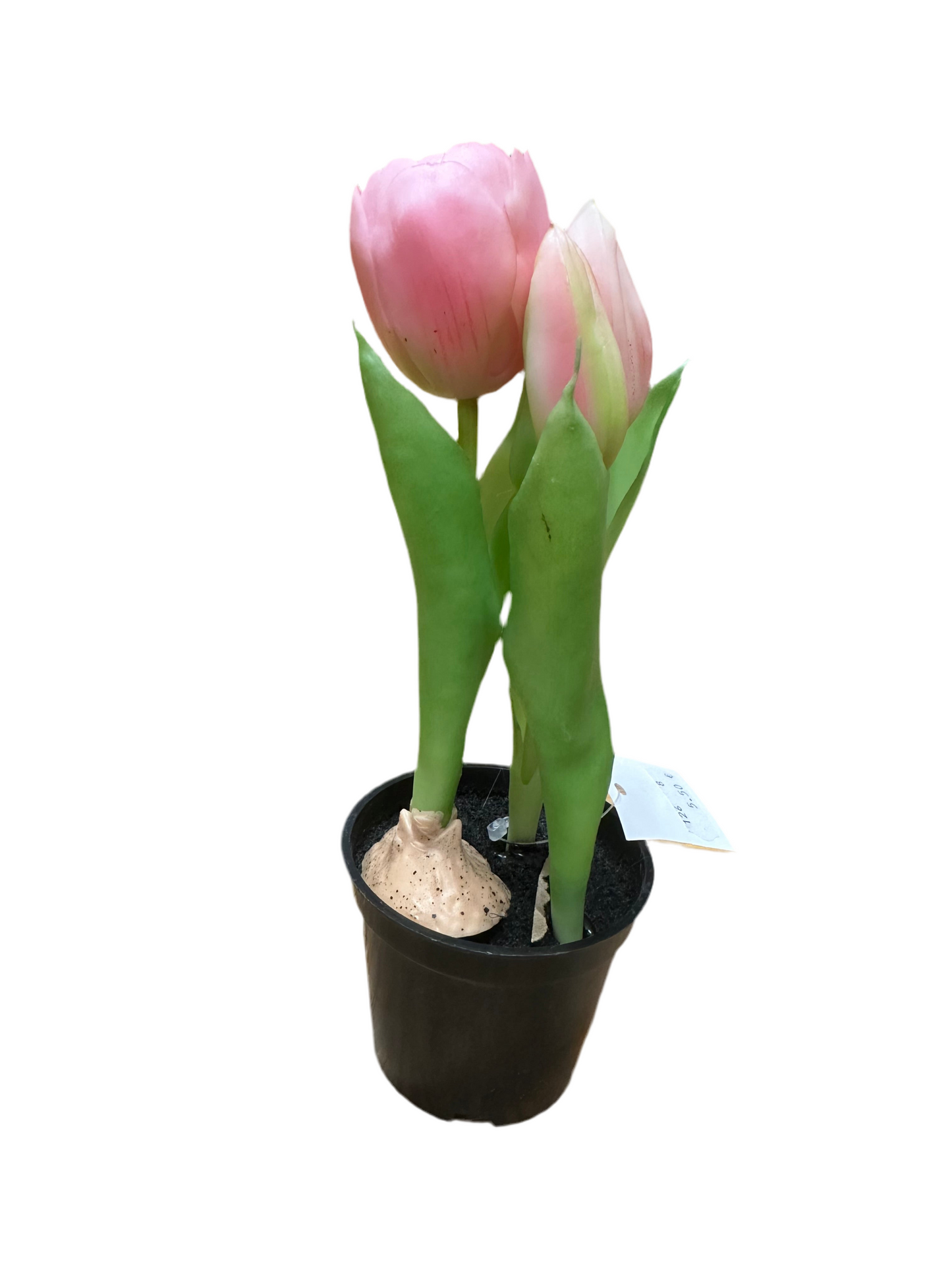 Mākslīgie ziedi- tulpes podiņā, rozā, augstums 24 cm