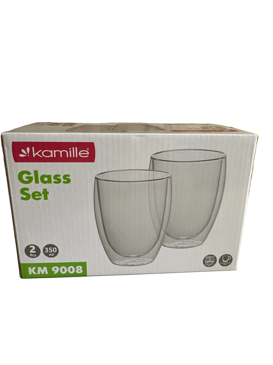 Dubultstikla termokrūzes 350 ml, 2 gab – ideālas karstiem un aukstiem dzērieniem