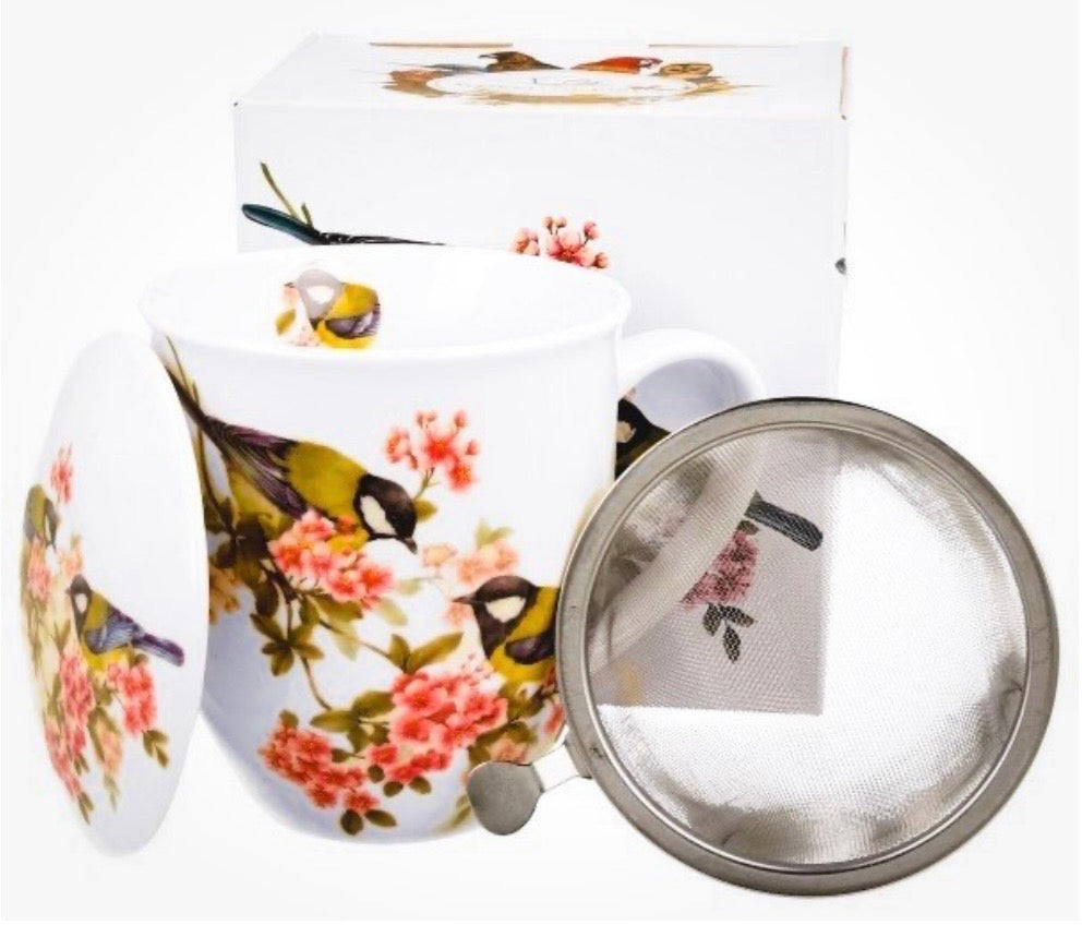 Porcelāna krūze 400 ml ar sietiņu un vāciņu