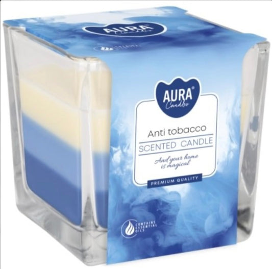 Svece stikla traukā “Anti tobacco”   8x8 cm, 32 h