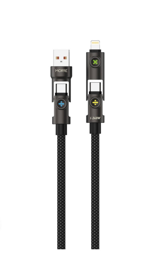 Ātrās uzlādes un datu kabelis Morre RGB 4in1, 1 m