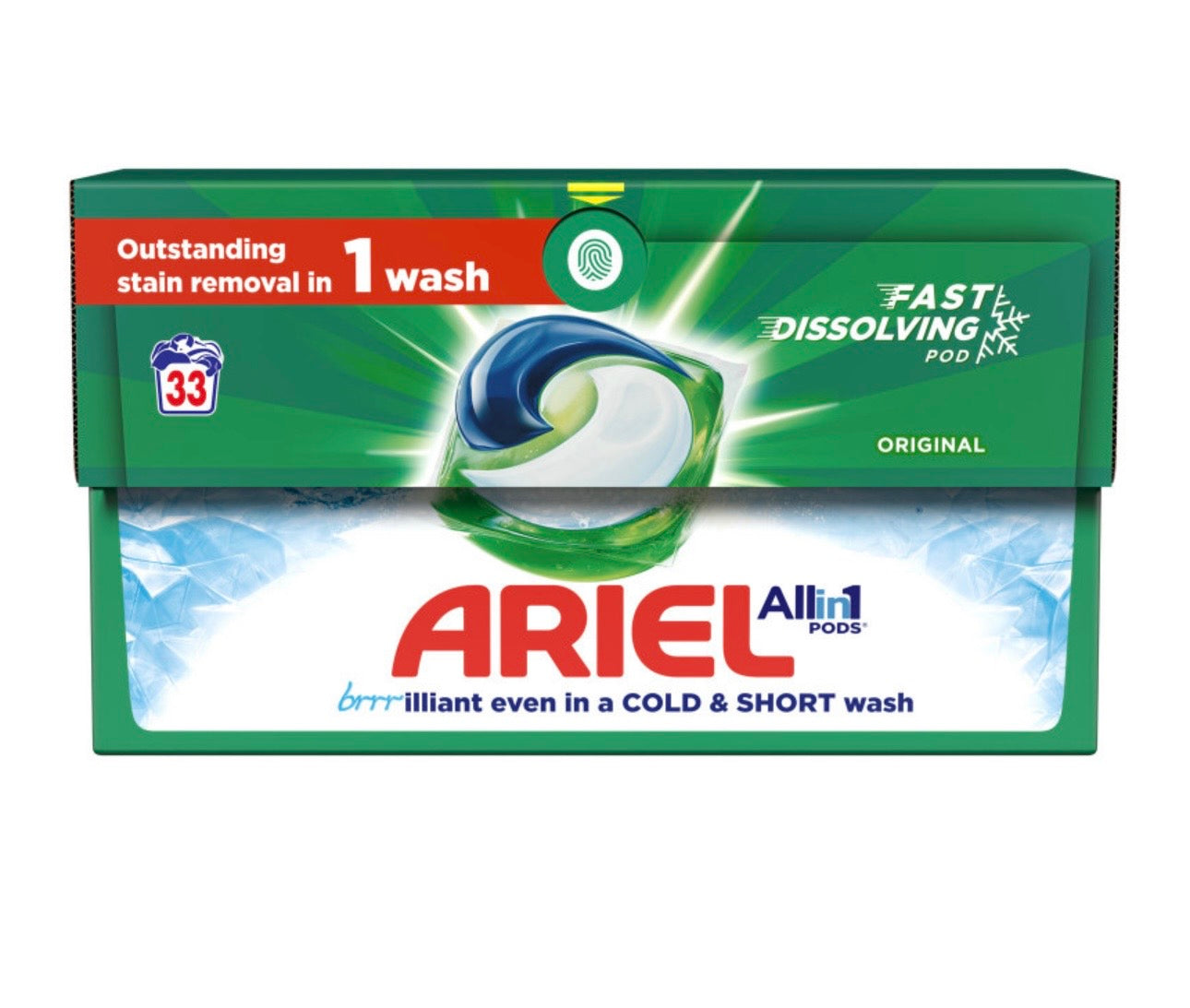 Ariel Original veļas mazgāšanas kapsulas – 33 mazgāšanas reizēm
