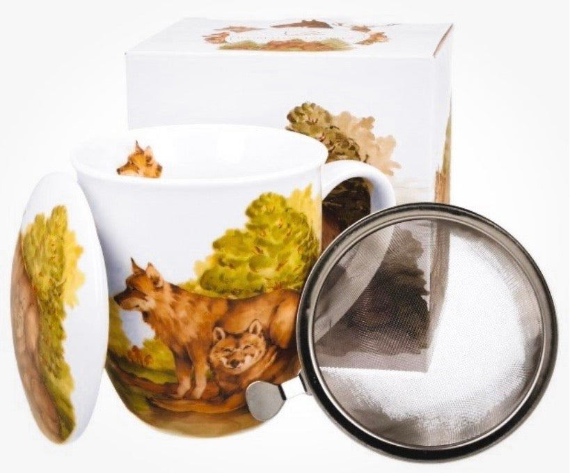Porcelāna krūze 400 ml ar sietiņu un vāciņu
