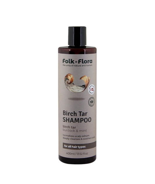 Folk Flora Birch Tar šampūns ar bērza darvu, diždadzi un piparmētru 400 ml