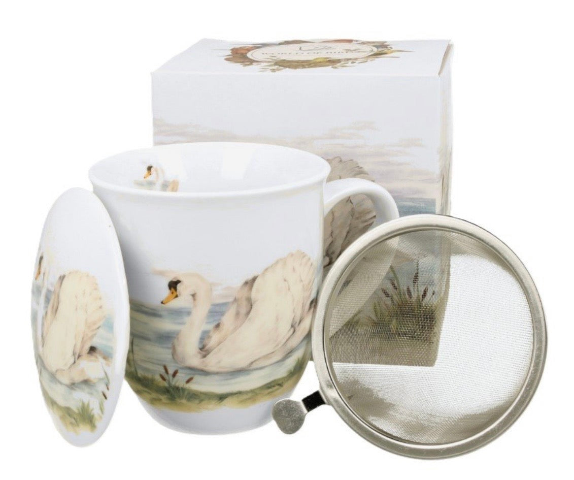 Porcelāna krūze 400 ml ar sietiņu un vāciņu